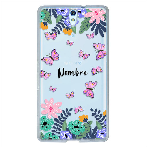 Funda Para Sony Xperia Mariposas Personalizada Con Nombre