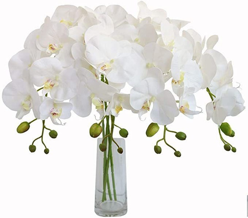 Jasming 4pcs Real Touch Orquídea Flores Ramas Artificiales