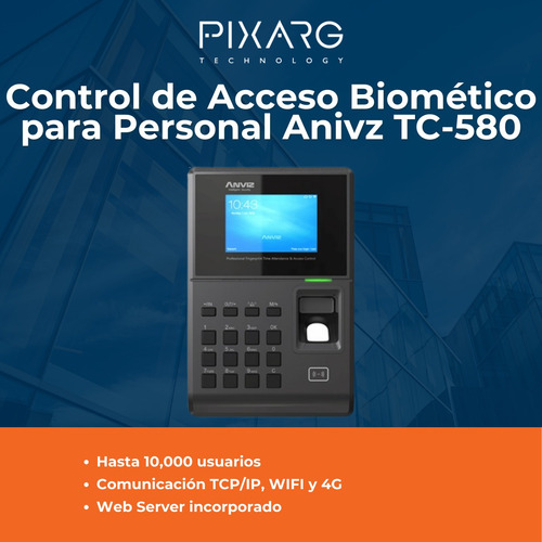 Imagen 2 de 8 de Control Acceso Personal Biométrico Wifi Tarjeta Anviz Tc-580
