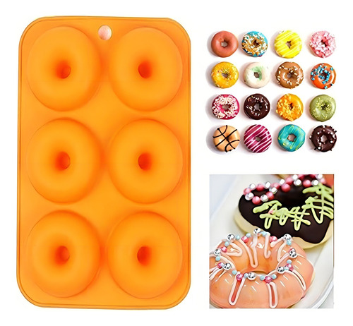 Conjunto de moldes de rosca de silicone de 6 cavidades de 2 antiaderentes em tamanho real