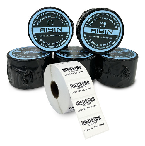 Aiyin 5000 Etiquetas Térmicas Directas 58x40 mm (6x4cm) 1000 Etiquetas Por Rollo 5 De Dirección De Código De Barras Perforadas De Productos De Identificación Blanco