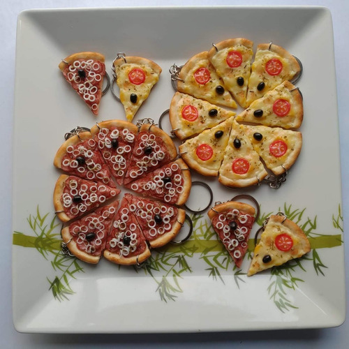 Chaveiro De Comida. Pizza Muçarela. Combo/kit Com 40 Un.
