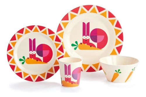 Dylan Kendall Home Rabbit Juego De Platos Para Niños De 4 Pi