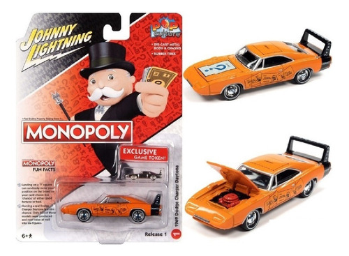 Johnny Lightning 1969 Dodge Charger Daytona Monopoly Pop