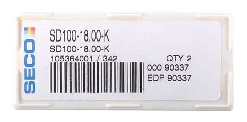 Imagen 3 de 3 de 2 Insertos Para Brocas Sd100-18.00-k Seco