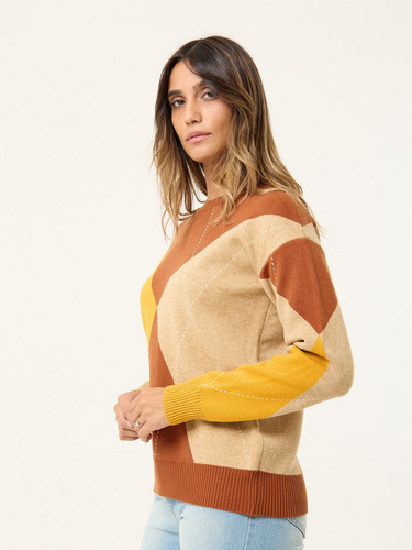 Sweater Rombos De Bremer Tejido Grueso