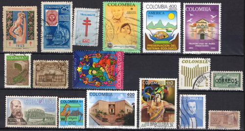 Colombia 15 Estampillas 1942 - 1996 Temas Variados