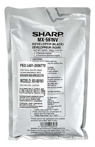 Sharp Revelador Mx561nv / Mxm364 365 464 465 564 565n