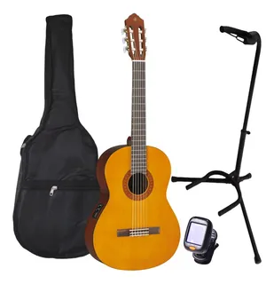 Paquete Guitarra Electroacustica Yamaha Cx40 Afinador Funda Base