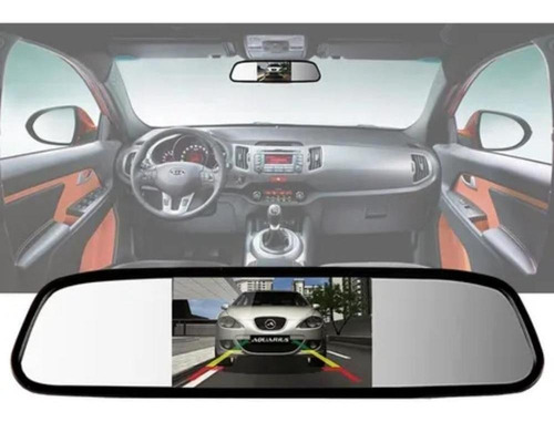 Retrovisor Interno Tela Lcd Com Câmera De Ré 2 Em 1 Preto