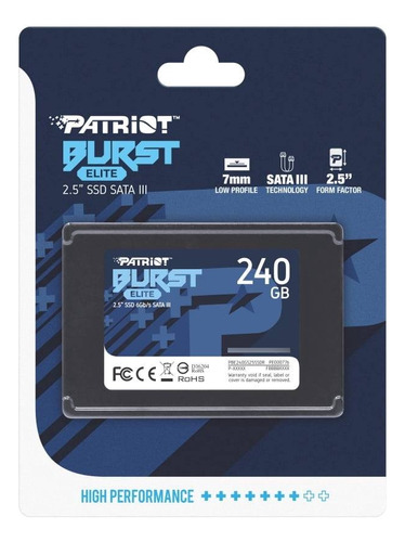 Disco Duro Ssd Interno Patriot Burst Elite 240gb Sata 2.5