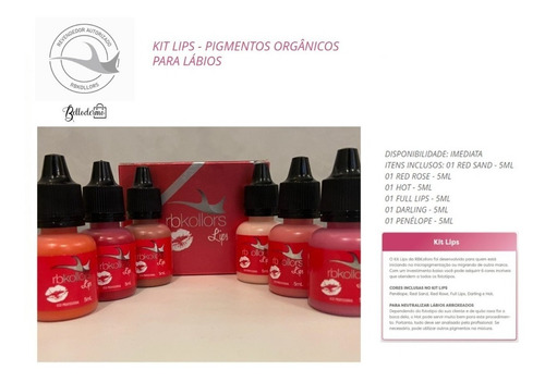 Imagem 2 de 4 de Kit Lábios Pigmento Rbkollors - Micropigmentação Labial