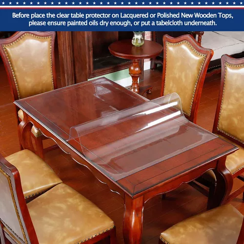 Protector de mesa de madera para muebles, manteles de plástico transparente  lavable, funda protectora para escritorio, vinilo de PVC, protector de