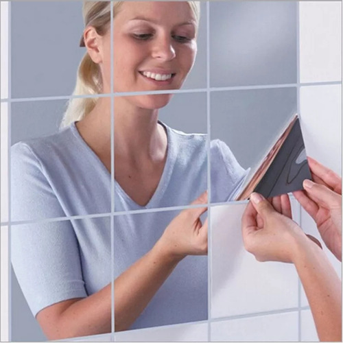 Adhesivo De Pared Cuadrado Con Espejo De 50 X 200 Cm