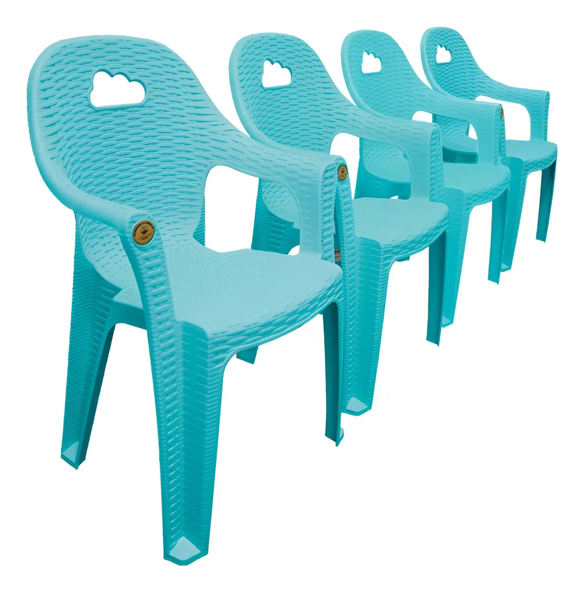 Paquete 12 Sillas Infantil Preescolar Interior Exterior Color Azul
