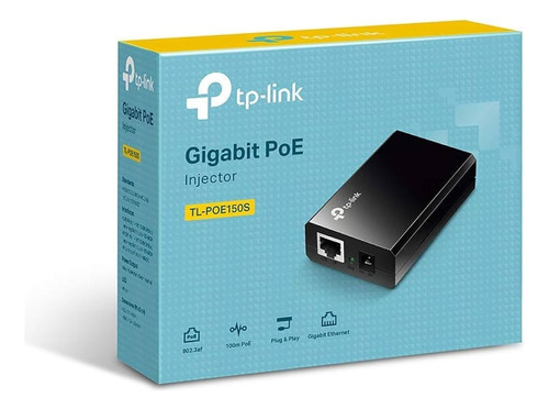 Injetor Poe Tp-link Tl-poe150s - 1000mbps - Bivolt - Preto