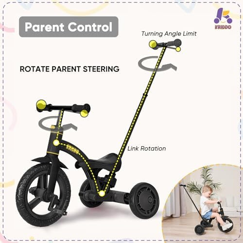 Triciclo 4 En 1 Para Niños De 1.5 A 3 Años Con Mango De Dire
