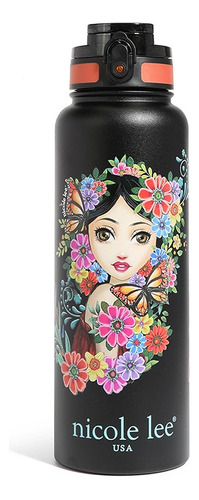 Termo Nicole Lee De 1.2 Litros Estampado Con Tapa Ss24 Color Alma De Colores