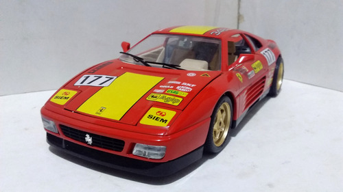1989 Ferrari 348tb #177 Rojo Escala 1/18 Burago Italy 100523