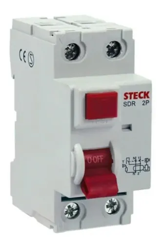 Interruptor DR Bipolar 63A 30mA Steck SDR26330