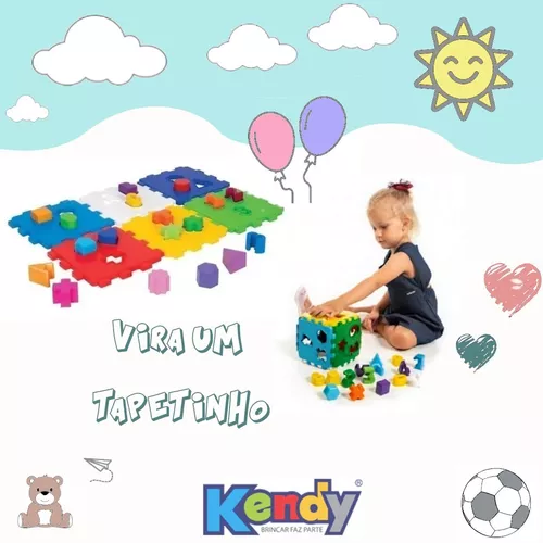 Cubo Didático Jogo De Encaixe As Peças Crianças Bebe 1 Ano - Kendy - CP