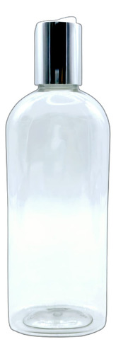 Botella Pet Oval 250ml Con Tapa Disktop Plata (20 Pza)