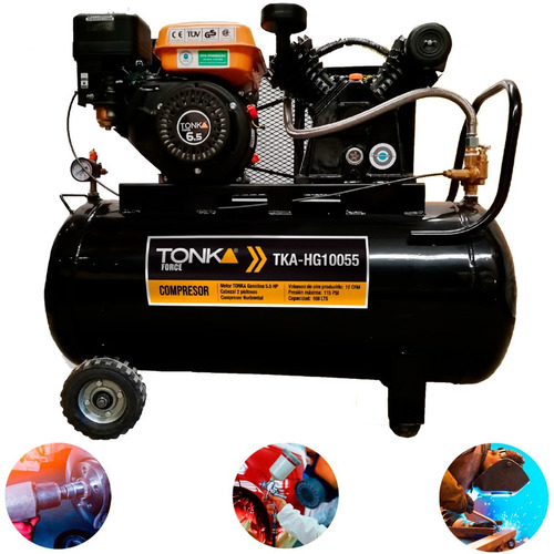 Compresor De Aire 108 L A Gasolina 6.5hp Tonka Tka-hg10055