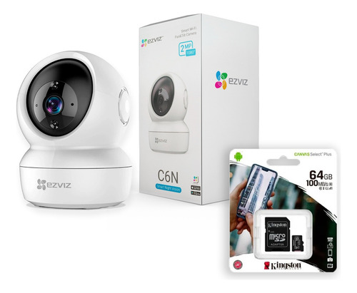 Camara Seguridad Wifi Ezviz C6n 1080 + Microsd 64gb Kingston