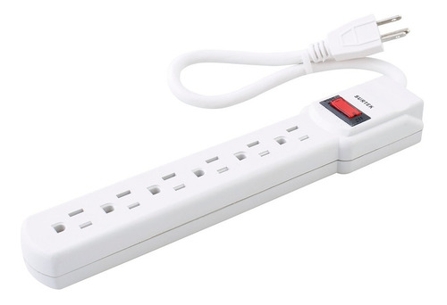 Multicontacto 6 Entradas Encufes Cable 30cm 15a Surtek