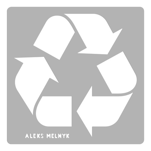 Aleks Melnyk #66 Logotipo Reciclaje Plantilla Metal Acero 1