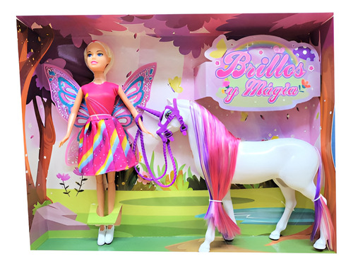 Muñeca Articulada Tipo Barbiee Tiny Hada Unicornio Brillos