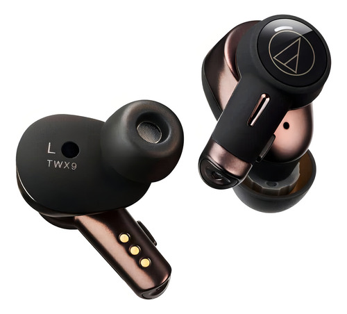 Fones de ouvido intra-auriculares sem fio Audio-Technica ATH-TWx9, cor preta