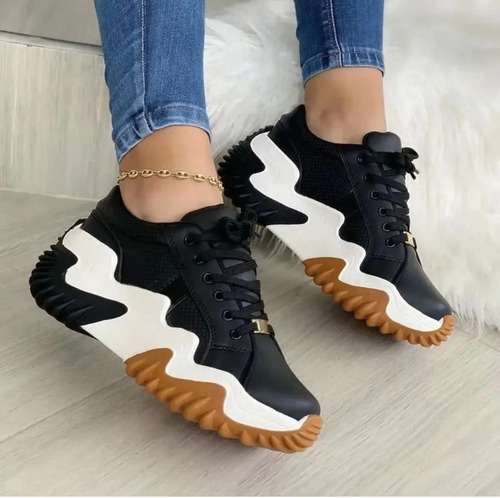 Plataforma Cuña Casual Zapatillas Deporte Mujer Zapato Tenis