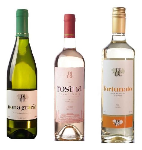 Kit 3 - Vinhos Chardonnay, Moscato E Pinot Noir - Di Tre