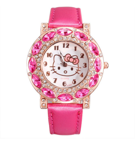 Reloj Digital Rojo Rosado Para Mujer, Estilo Caricatura