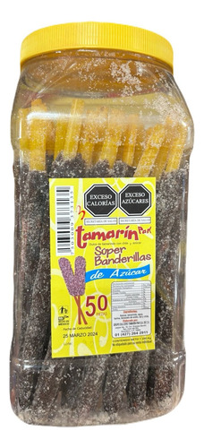 Dulce De Tamarindo Con Azucar  Banderillas De Azucar 50pz