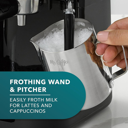 Maquina De Cafe Espresso A Vapor Mr. Coffee Con Tapa De A...