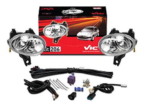 Kit Faro Auxiliar Antiniebla Peugeot 206 Hasta 2004 Completo