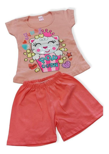 Conjunto Niños Remera Y Short Con Apliques Y Ojos Movibles