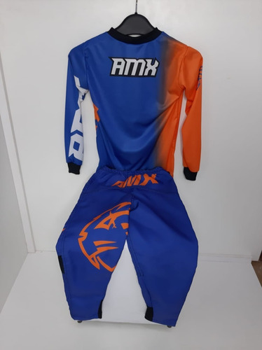 Conjunto Infantil Moto Cross Trilha Bike Amx Extreme Azul