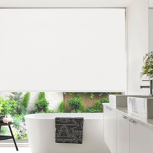 Persiana Cortina Enrrollable Blackout Blanca 140x230cm #e