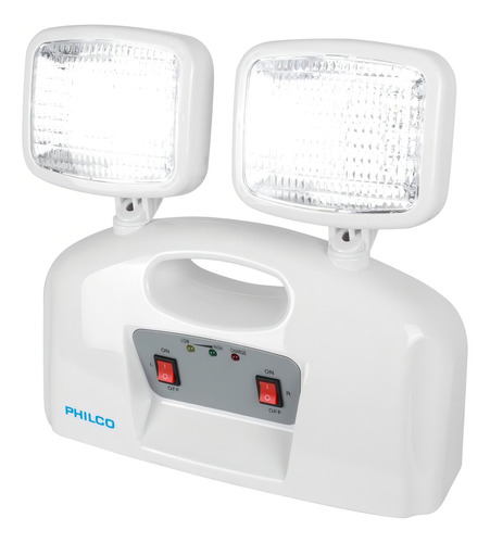 Lampara De Emergencia Led 2 Focos Philco Color Blanco