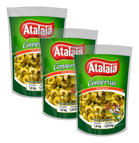 Azeitona Verde Atalaia Restaurante Food Service Fatiada 3kg