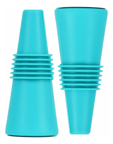 Blue Silicone Reusable Wine Stopper Set Of 2