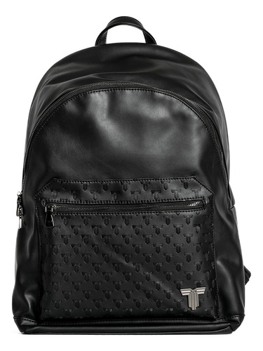 Mochila Unisex Black Tiffosi 2.0 Eco Cuero Negro