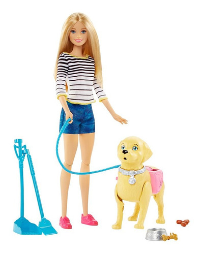 Imagen 1 de 4 de Barbie Walk & potty pup Mattel DWJ68