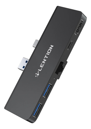 Adaptador Hub Usb-c Letion Dongle 5 Em 1 Para Surface Pro 7 Usb 3.0 4khdmi Carregamento Rápido