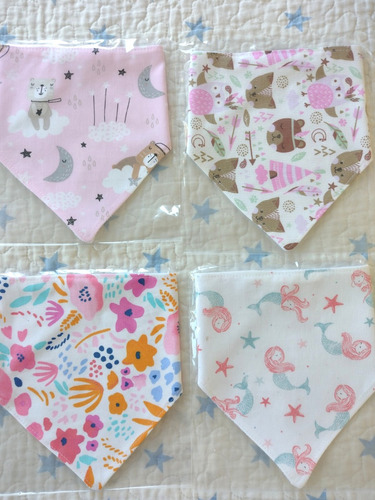 Babero Pack X 2 Bandana Toalla Bebe Premium Estampados