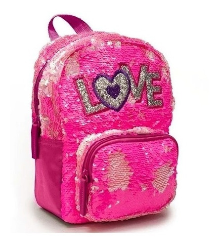 Mochila Sequins 51466 Love Lentejuelas Reversibles 12 PuLG