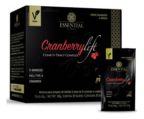 Lift Essential Nutrition - 20 Sachês - Sabor: Cranberry Cranberry